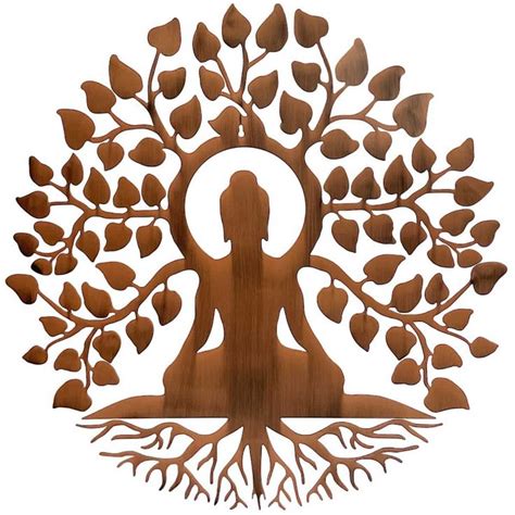 Bouddha Arbre De Vie Deco Murale 59cm Silhouette Art Buddha Wall Art