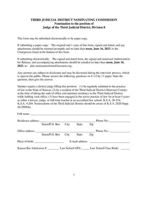 Fillable Online Third Judicial District Nominating Commission