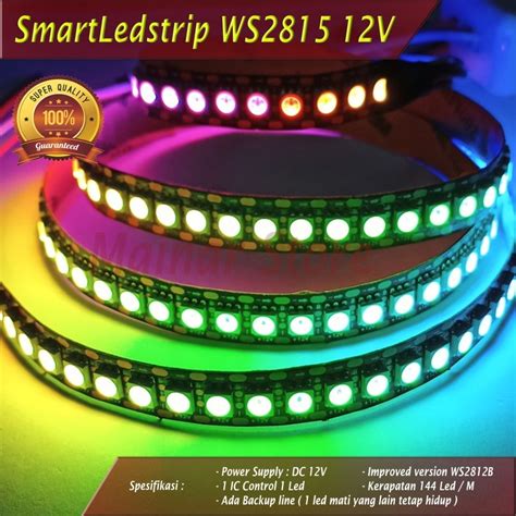 Jual RGB Smart LED Strip IP30 WS2815 Isi 72 144 Mata Per Meter By ADN