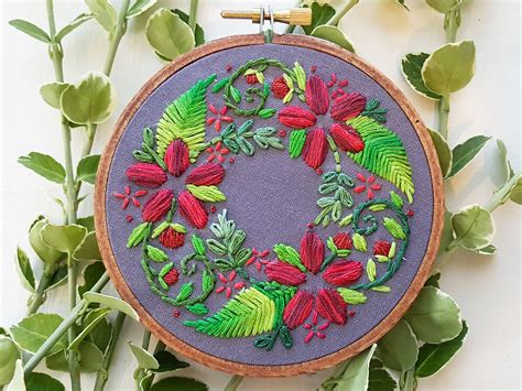 Floral Wreath Embroidery Kit Kits How To Craft Supplies Tools Kits