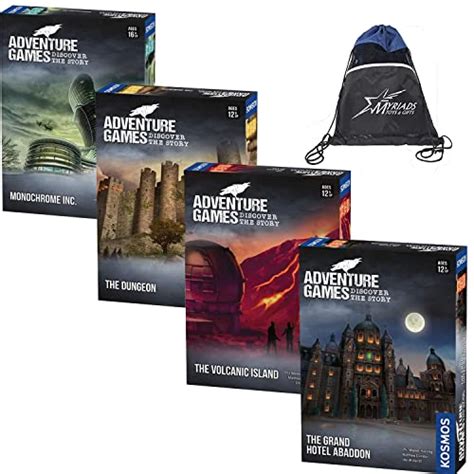 Thames & Kosmos Adventure Games Set of 4: The Dungeon, Monochrome Inc., The Volcanic Island, and ...