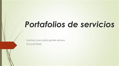 Calam O Portafolios De Servicios