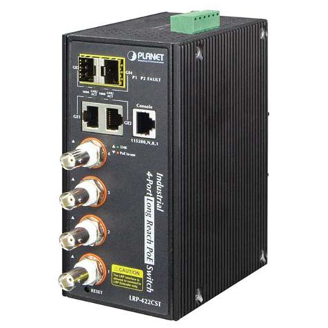 Industrial Port Long Reach Poe Over Coax Switch Pt Lrp Cst