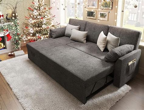 Vanacc Sleeper Sofa Sofa Bed 2 In 1 Pull Out Couch Bed With Storage Chaise For