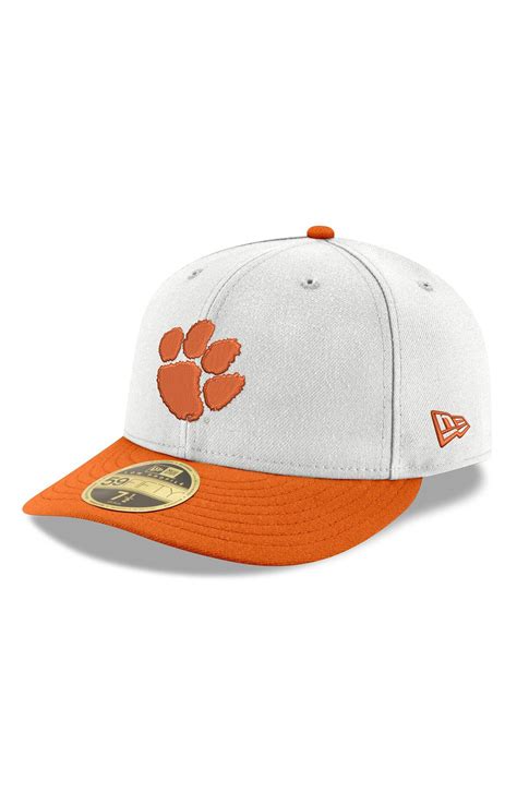 New Era Mens New Era Whiteorange Clemson Tigers Basic Low Profile