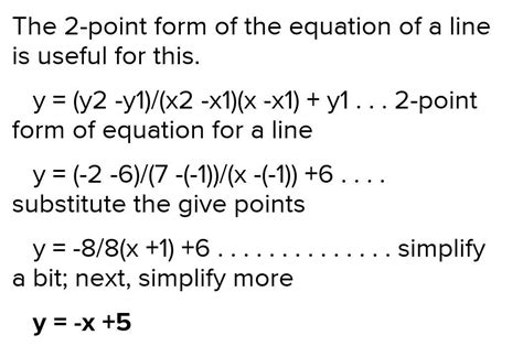 Complete The Equation Of The Line Through Left Parenthesis