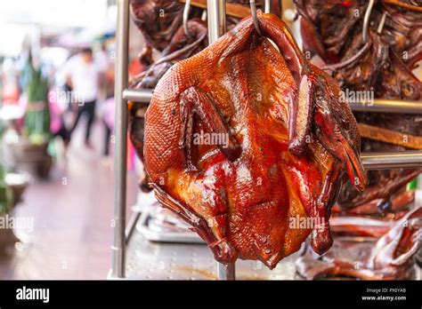 The Hanging Roasted Duck Smoked Duck Street Food In Bangkok S