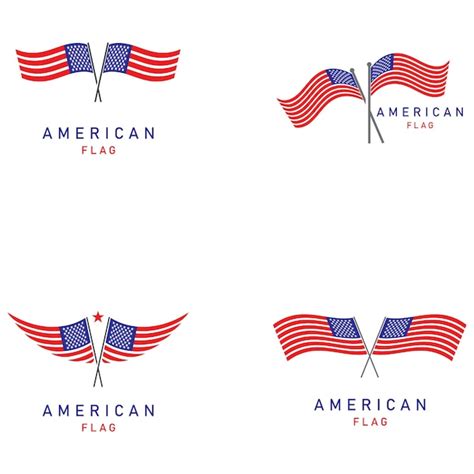 Premium Vector Set Of American Flag Logo Design Elements Vector Icons