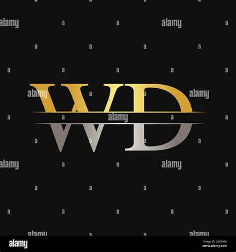 Initial Wd Letter Linked Logo Creative Letter Wd Logo Design Vector