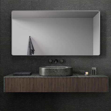 Amazon Jisoso X Inch Brushed Nickel Bathroom Mirror Brushed