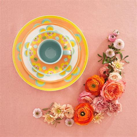 Set Piatti Flor De Agua Rose E Tulipani