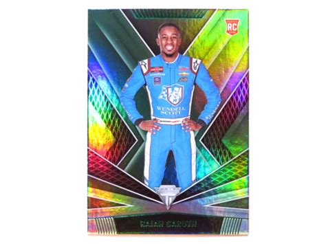 2023 Panini Chronicles Nascar Racing Titanium Rajah Caruth Green Rookie