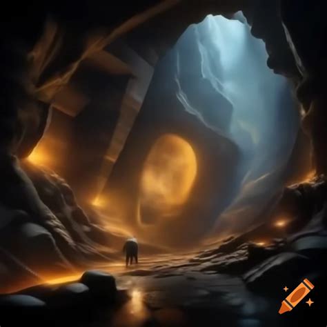 Symbolic Scene Of Person Climbing Mountain And Lifting Burden