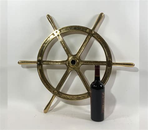 Six Spoke Solid Brass Ships Wheel At 1stdibs