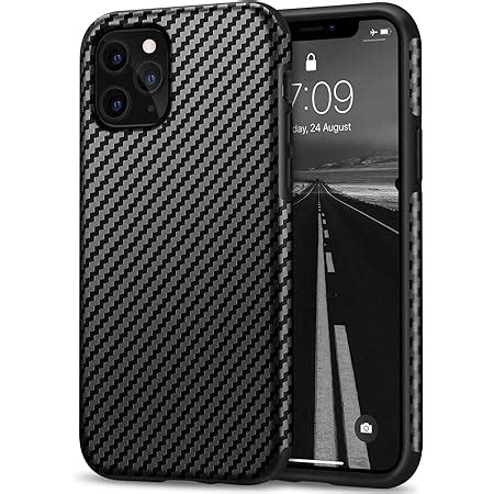 TENDLIN Coque IPhone 11 Pro Max Etui Hybride En Bois Et Carbone Et Cuir