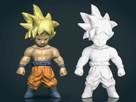 Archivo STL Son Goku Super Saiyan Dragon Ball Imprimible 3DIdea De