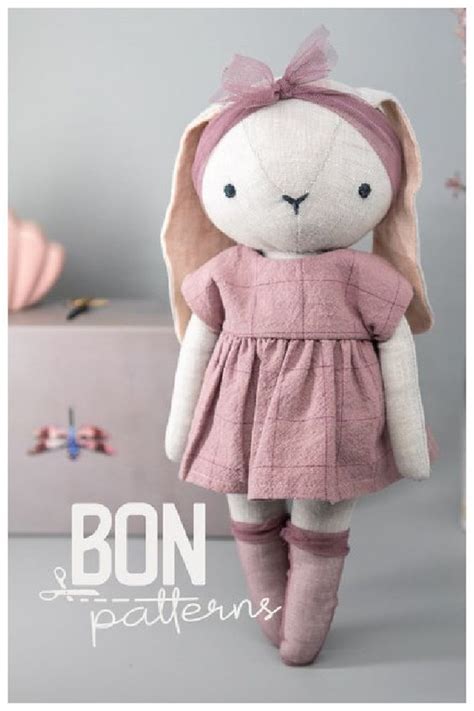 Diy Fabric Dress Up Bunny Doll Sewing Patterns Fabric Art Diy Doll