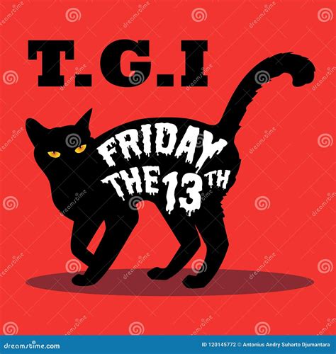 Black Cat and Friday the 13th Stock Vector - Illustration of mystic ...