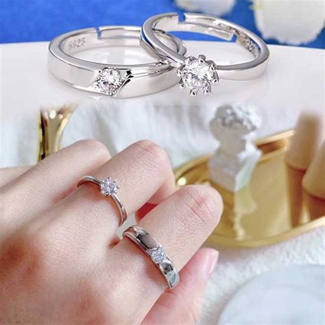 Cincin Berlian Perak S925 Pria Dan Wanita Perhiasan Korea Sederhana