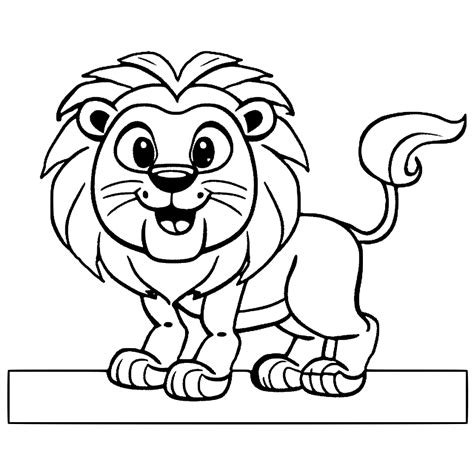 Smiling Lion Coloring Page · Creative Fabrica