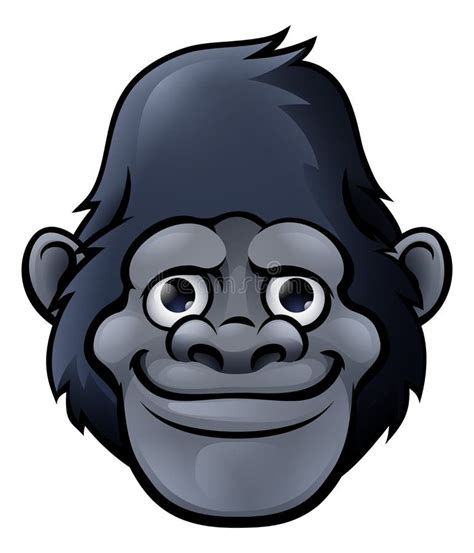 Cartoon Cute Gorilla Face stock vector. Illustration of cartoon - 78596322