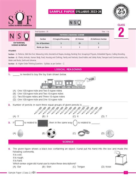 Sof Nso Sample Paper 2024 Class 2