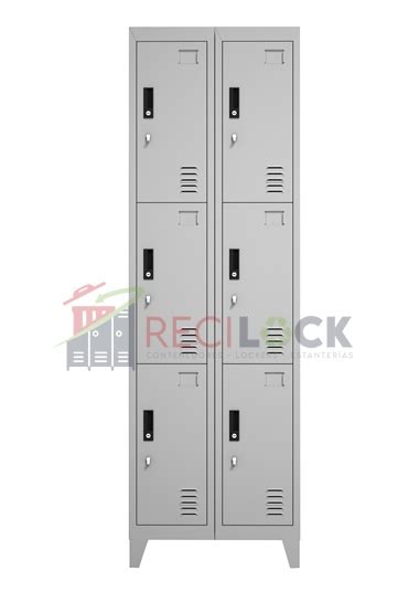 Lockers Metálicos 2 Cuerpos Y 6 Puertas • Recilock