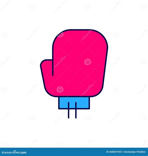 Icono De Guante De Boxeo De Contorno Relleno Aislado En Fondo Blanco Vector Stock De