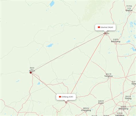 Flights From Chifeng To Ulanhot Cif To Hlh Flight Routes