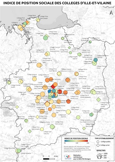 Indice de position sociale des collèges dIlle et Vilaine Interface