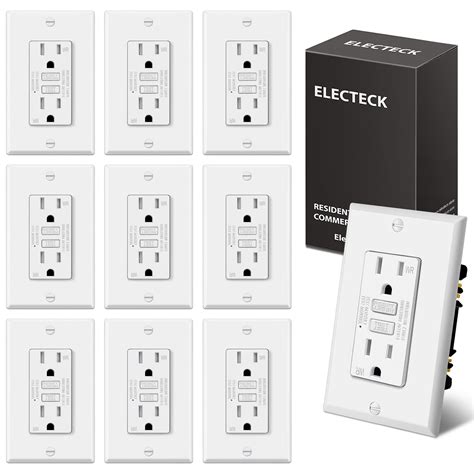 Electeck 10 Pack Gfci Outlets 15 Amp Outdoor Weather Resistant Wr