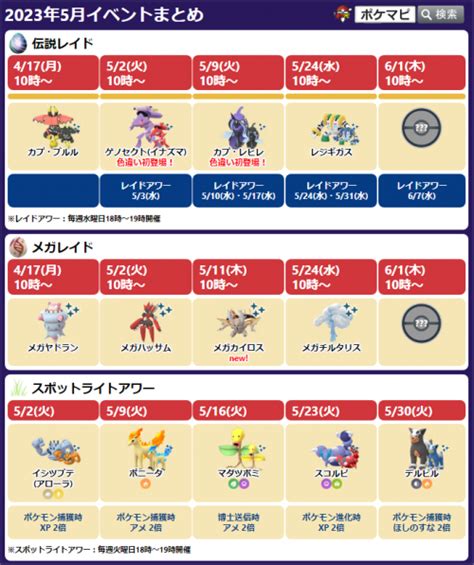 【ポケモンgo】2023年5月のイベントまとめ