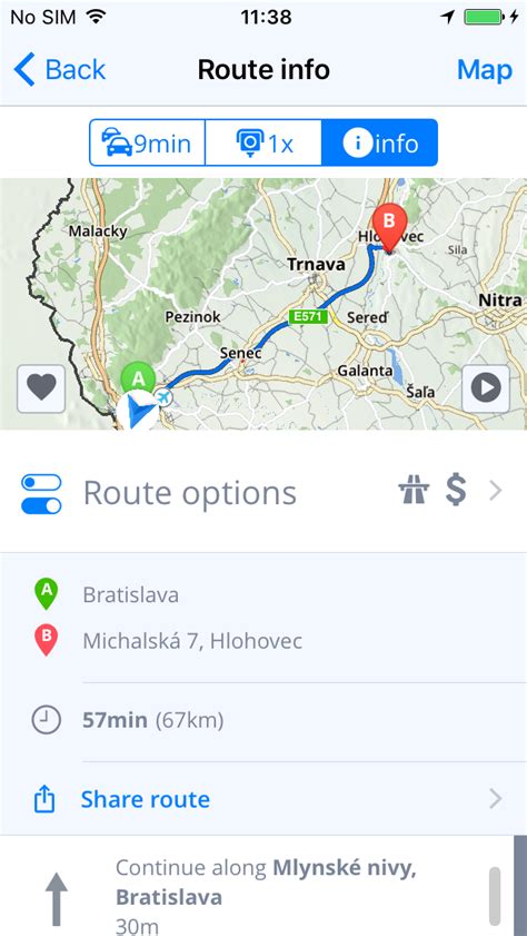 Route Info Sygic GPS Navigation For IOS 17 1