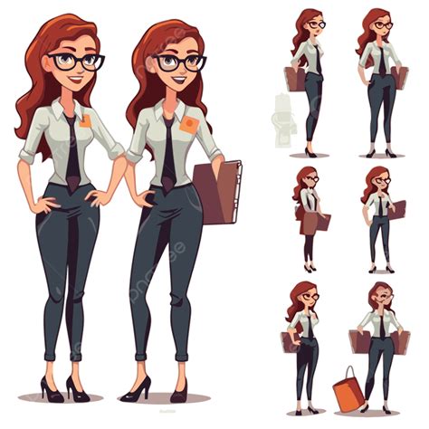 Mulher De Desenho Animado Clipart Empresária Em Traje De Negócios Em