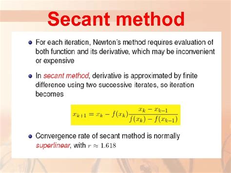 Numerical Methods Root Finding Secant Method Modified