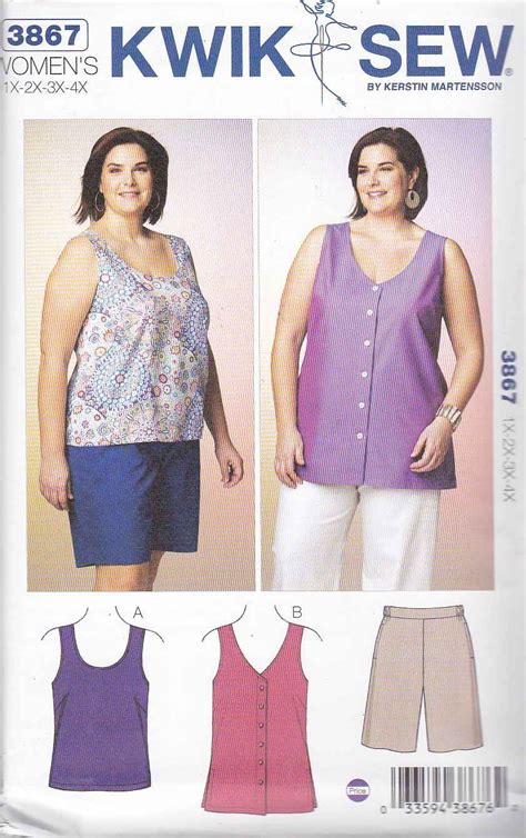 Kwik Sew Sewing Pattern 3867 Women S Plus Size 1X 4X Approx 22W 32W