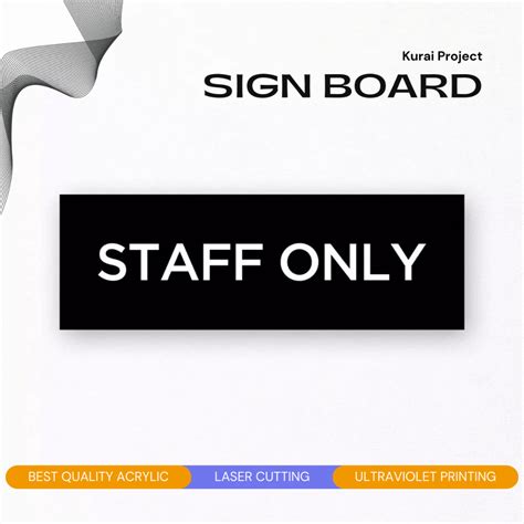 Jual Akrilik Custom Papan Nama STAFF ONLY Acrylic Custom Sign Board