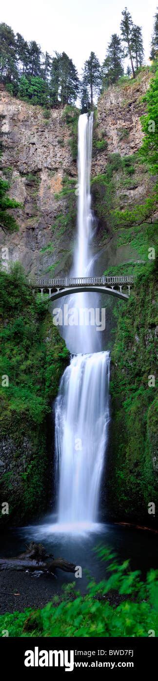 Multnomah Falls Waterfall Benson Footbridge Bridge Columbia River Gorge