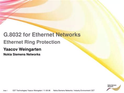 PPT - G.8032 for Ethernet Networks Ethernet Ring Protection PowerPoint ...