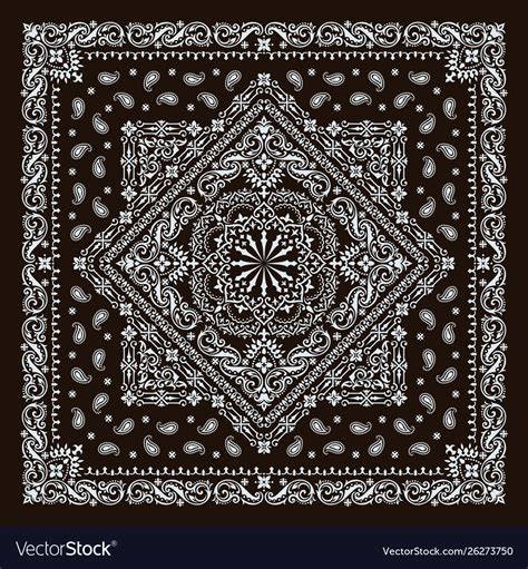 Ornament Paisley Bandana Print Silk Neck Vector Image