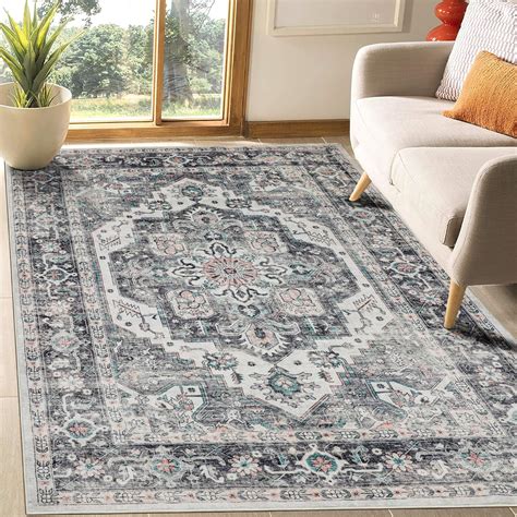 Amazon Mcadore Machine Washable Rug 6x9 Vintage Design Washable