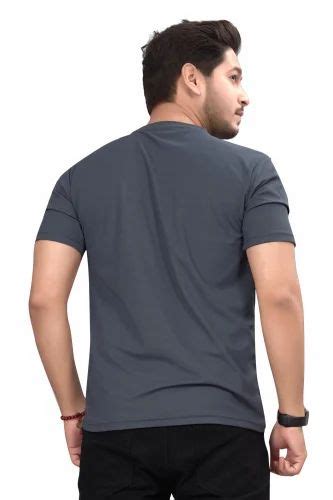 Printed Joy 119 Charcoal Black Men Cotton T Shirt Round Collar At Rs