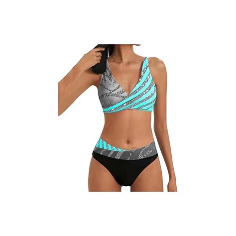 Ajgrhe Mini Bikini Costume Bikini Donna Mare Stampa Floreale Taglie