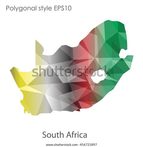 South Africa Map Geometric Polygonal Styleabstract Stock Vector