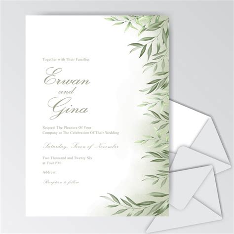 Cartes D invitation De Mariage Aquarelle élégantes Avec De Belles