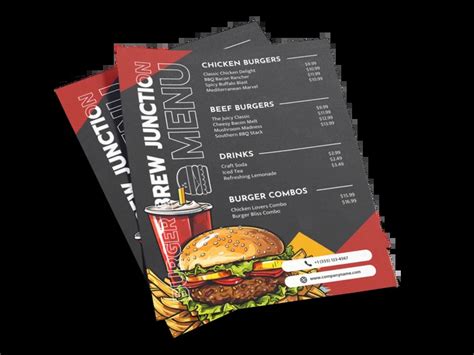 Free Burger Menu Templates Venngage