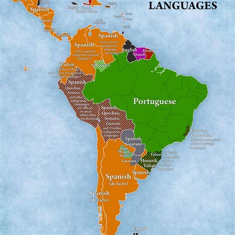 Official languages in South and Central America