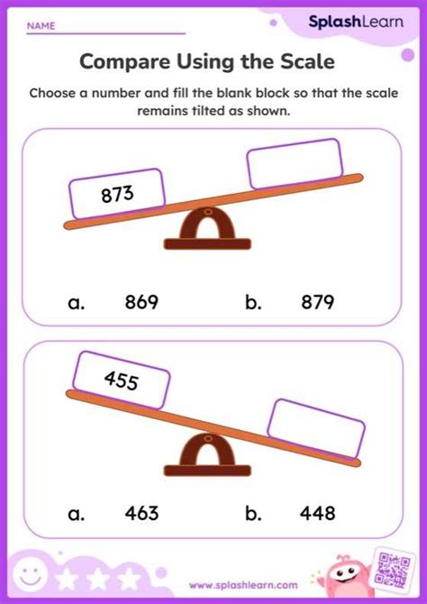 Compare 3 Digit Numbers Using The Scale