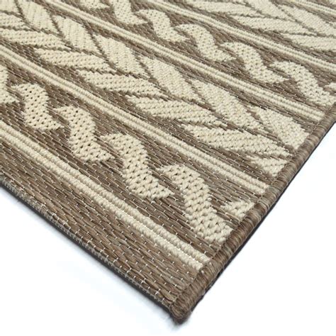 Orian Rugs Indoor Outdoor Knit Cableknots Tan Area Large Rug 3904