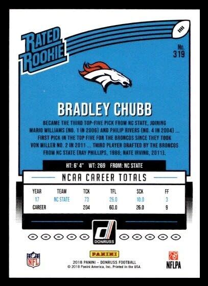 Donruss Bradley Chubb Rookie Denver Broncos Ebay